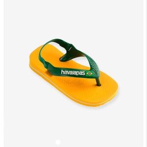Havaianas Toddler Yellow and Green Brazil Flip Flop Sandals